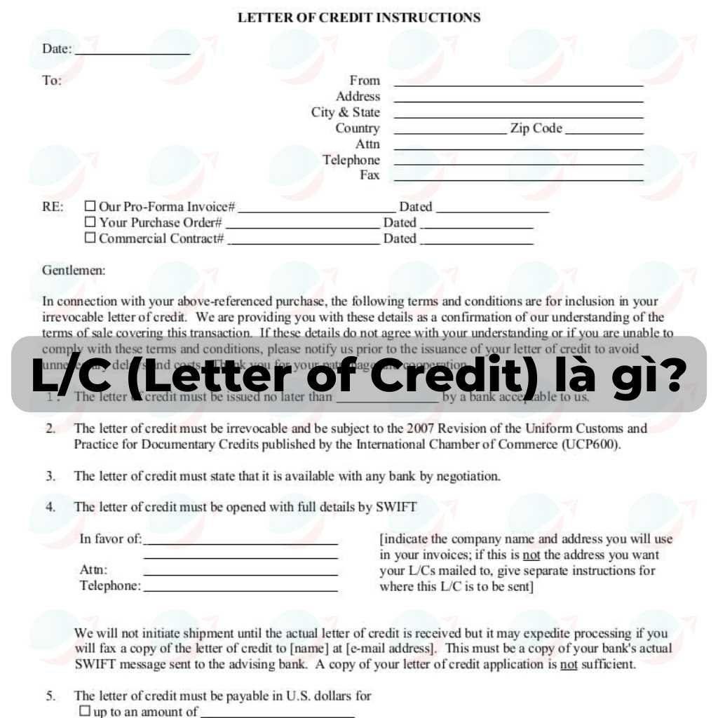 Các loại L/C (Letter of Credit) thường gặp