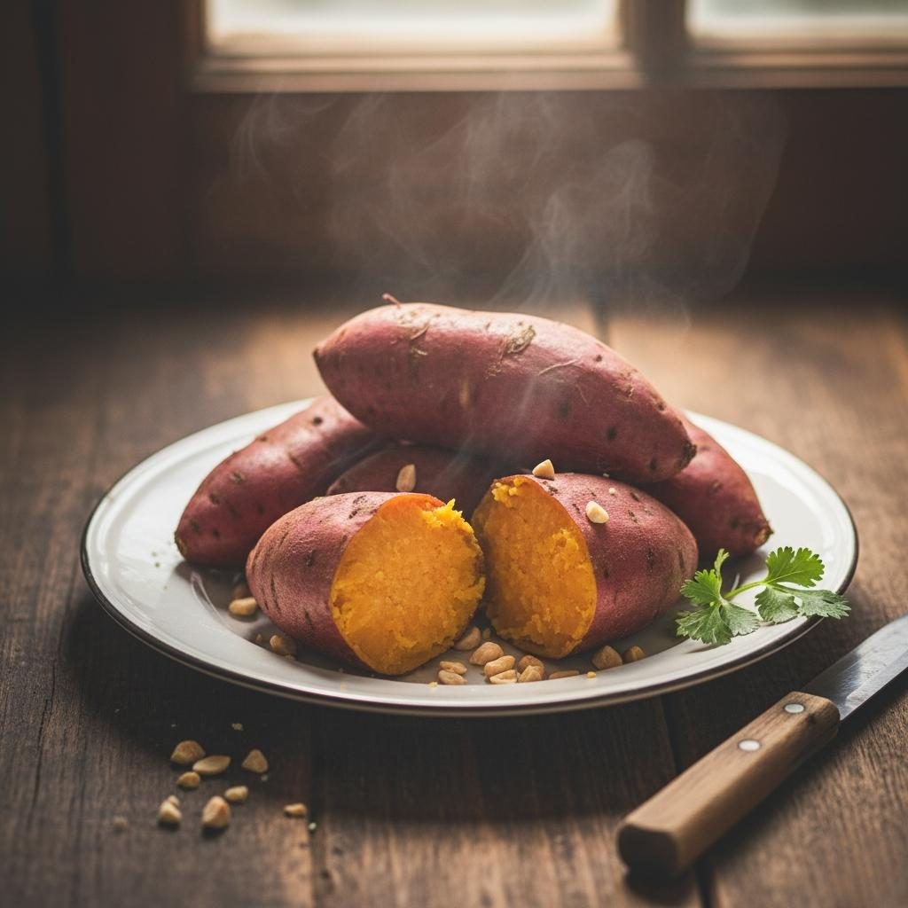 Khoai lang chứa nhiều tinh bột giúp duy trì năng lượng ổn định