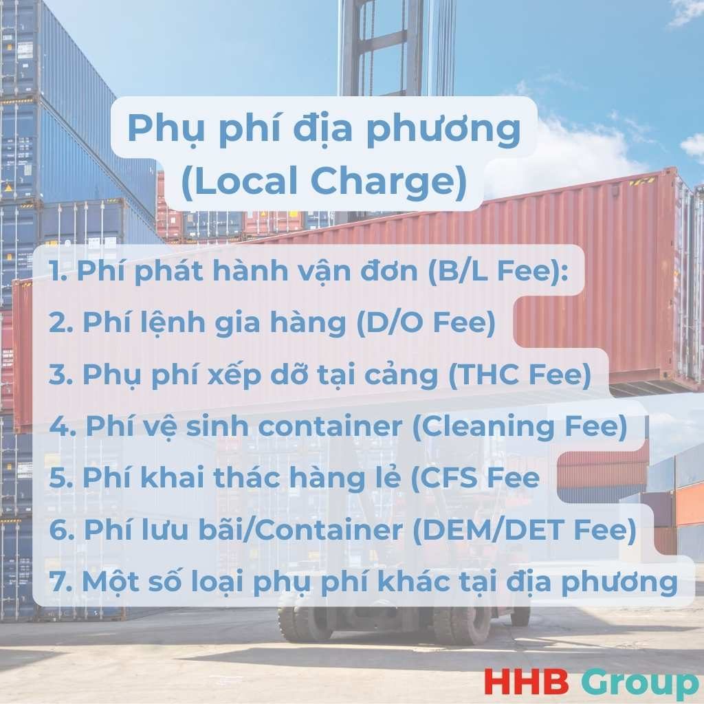 Có những loại phụ phí nào trong vận chuyển quốc tế? 1 Một số loại phụ phí địa phương (local charge) phổ biến