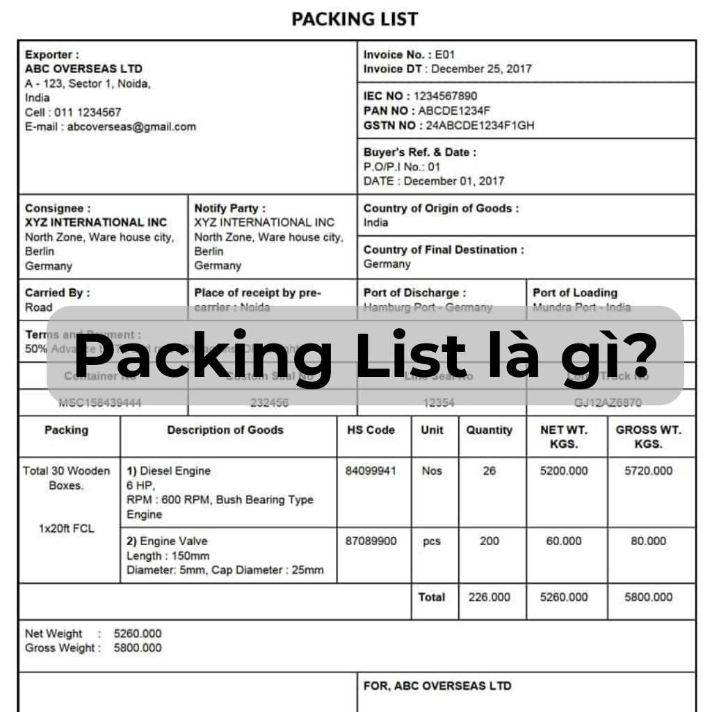 Packing list là gì?