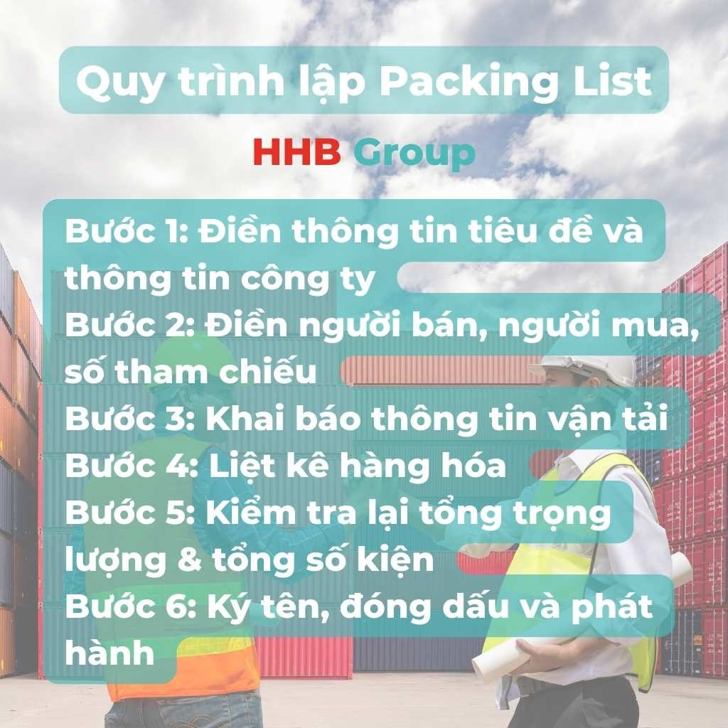 Quy trình 6 bước lập packing list